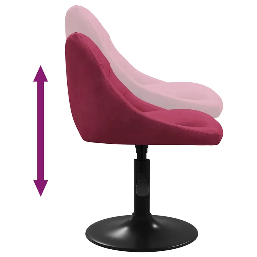 Tabouret de bar Rouge bordeaux Velours - 6
