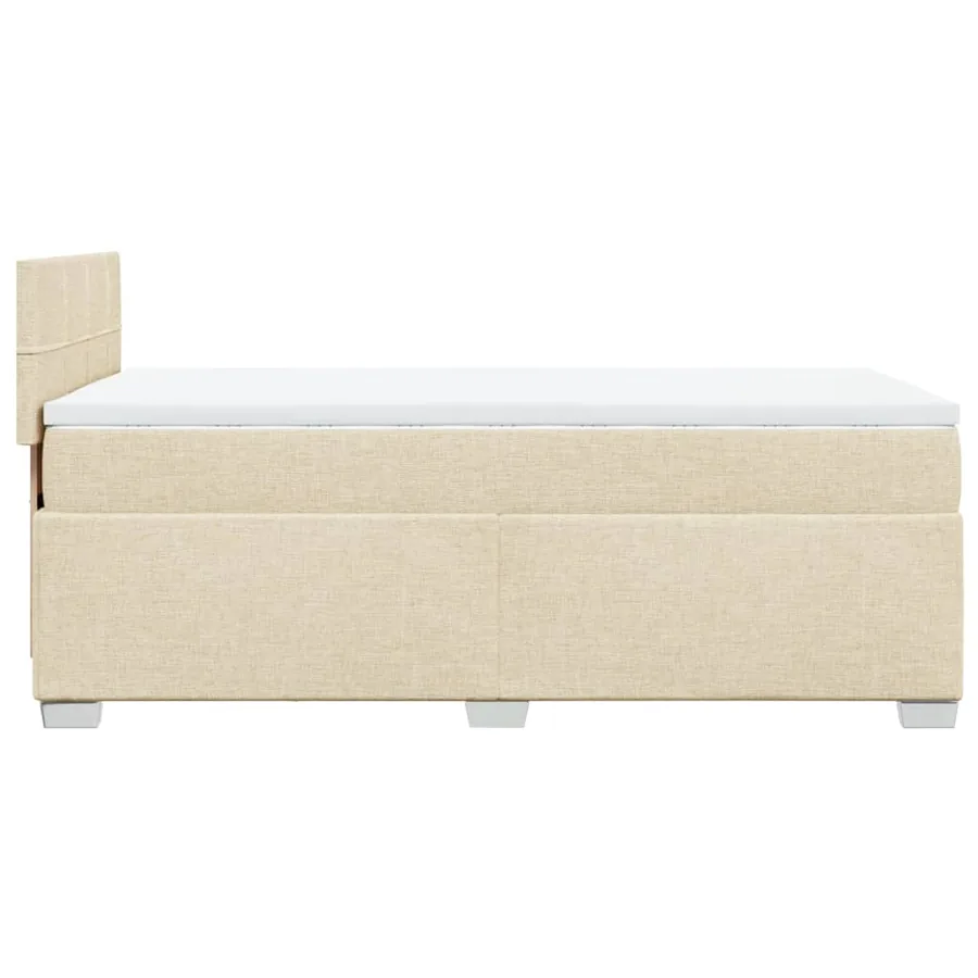 Sommier à lattes de lit avec matelas Crème 100x200 cm Tissu - 11