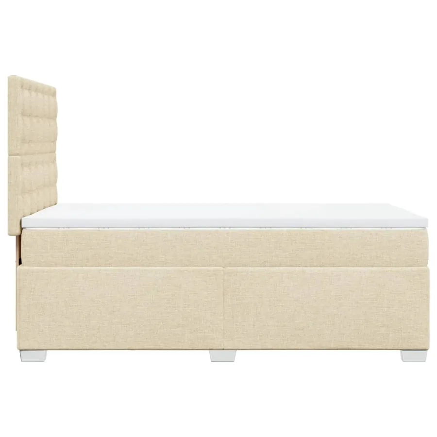 Sommier à lattes de lit avec matelas Crème 100x200 cm Tissu - 11