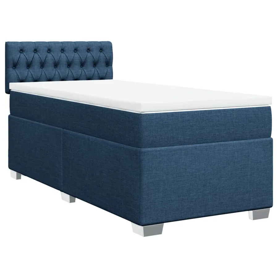 Sommier à lattes de lit avec matelas Bleu 100x200 cm Tissu - 3