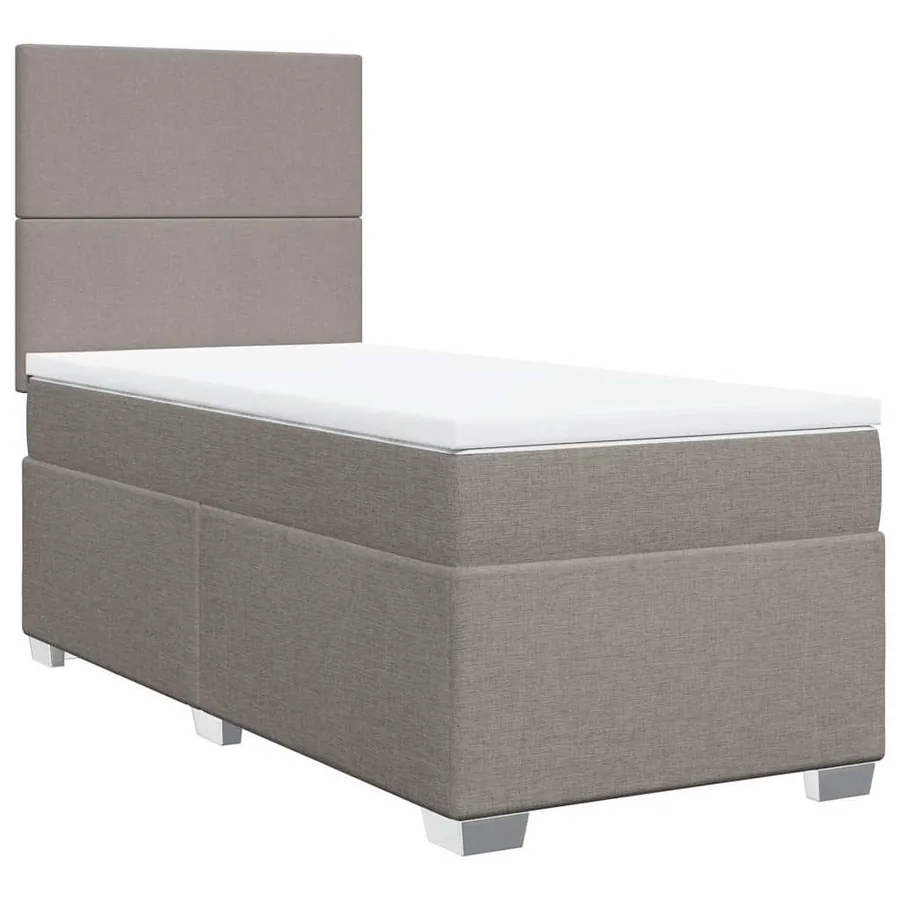 Sommier à lattes de lit avec matelas Taupe 100x200 cm Tissu - 2
