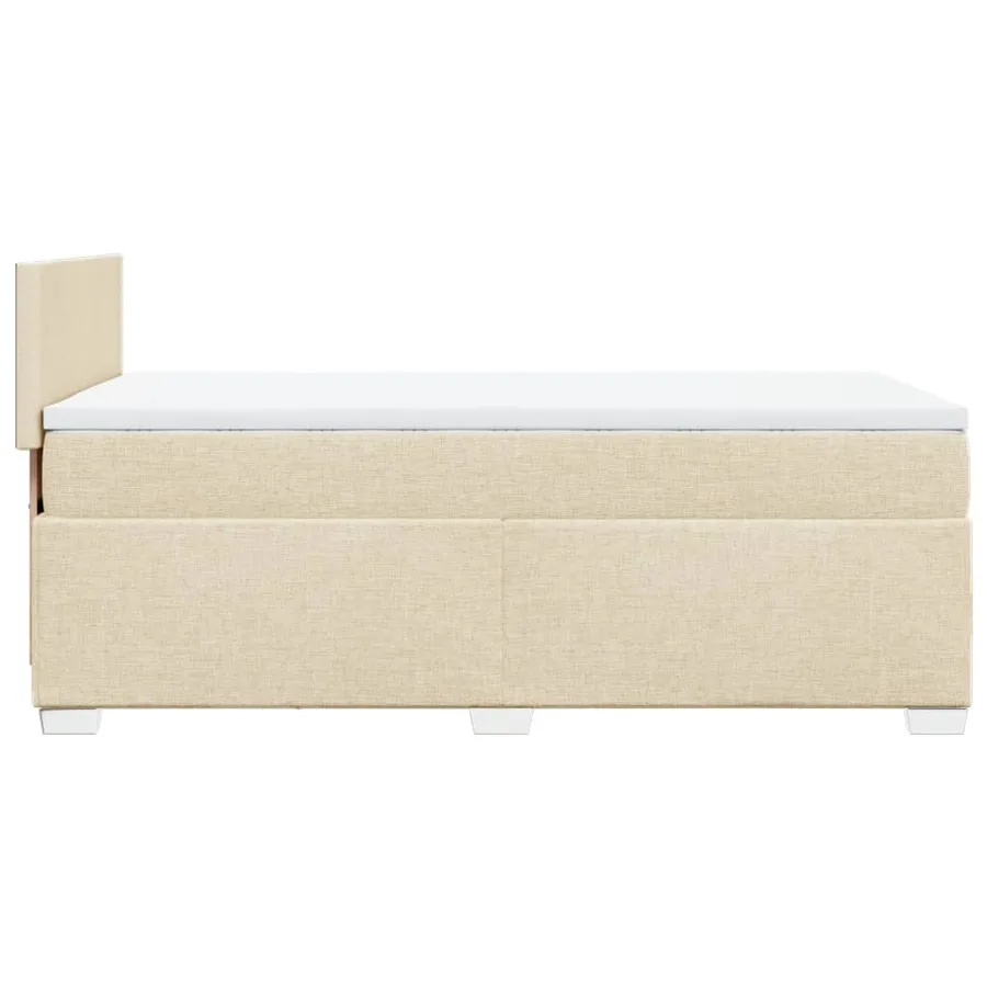 Sommier à lattes de lit avec matelas Crème 90x200 cm Tissu - 11