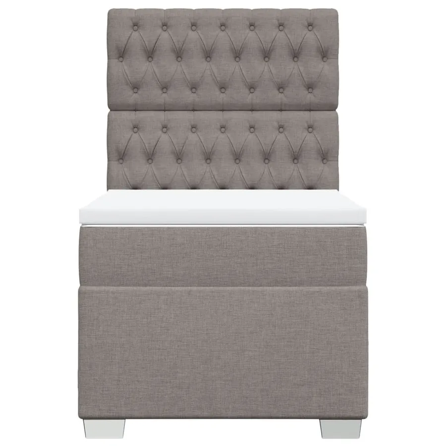 Sommier à lattes de lit avec matelas Taupe 90x200 cm Tissu - 4