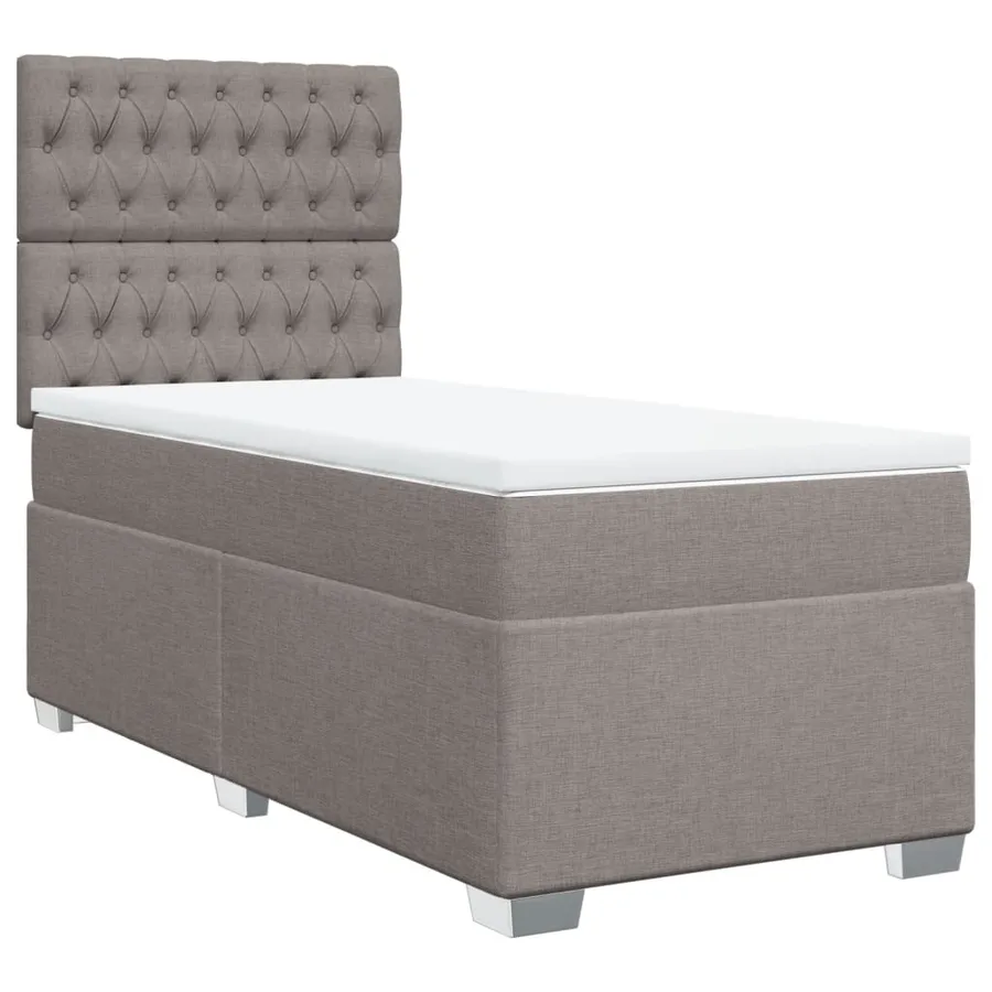 Sommier à lattes de lit avec matelas Taupe 90x200 cm Tissu - 3