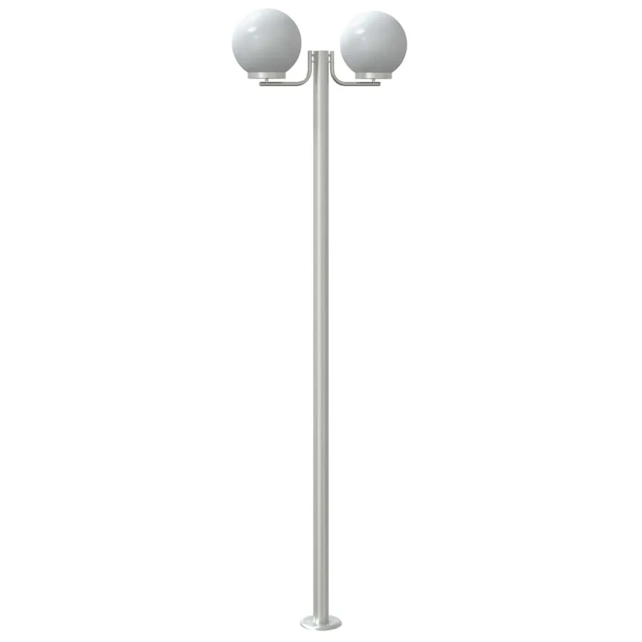 Lampadaires d'extérieur 3 pcs argenté 215 cm acier inoxydable - 6
