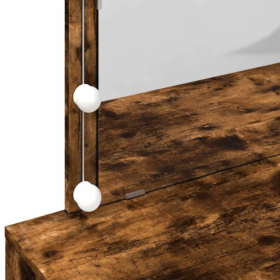 Coiffeuse avec LED chêne fumé 100x40x120 cm - 12