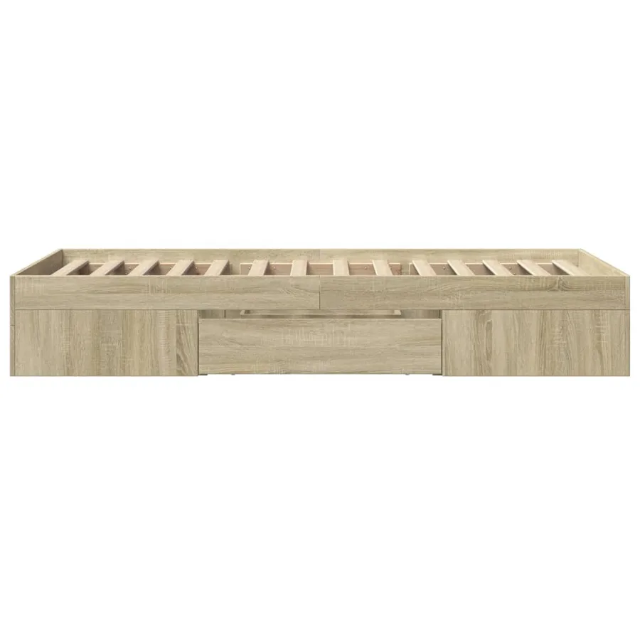 Cadre de lit sans matelas chêne sonoma 100x200 cm - 6