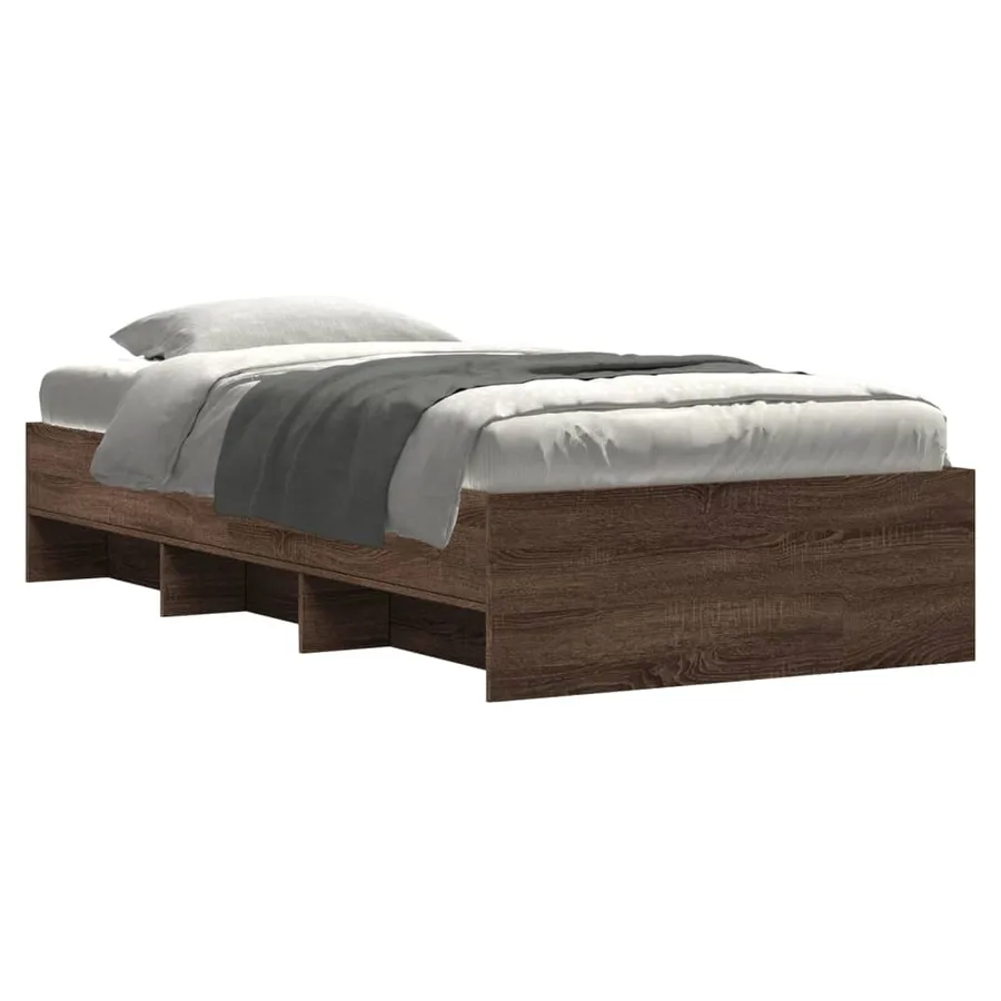 Cadre de lit sans matelas chêne marron 90x190cm bois ingénierie - 3