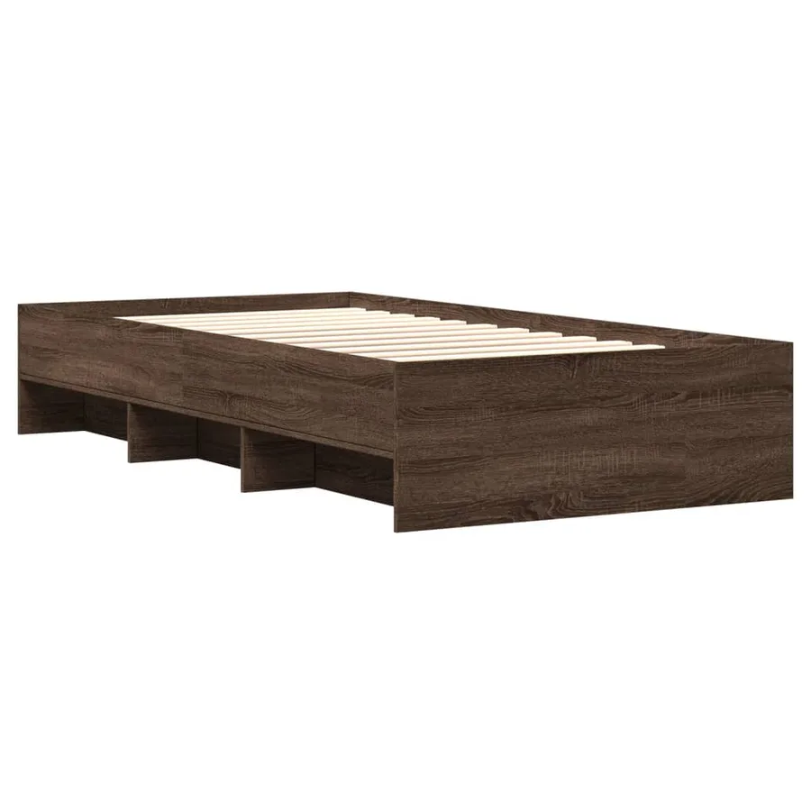 Cadre de lit sans matelas chêne marron 90x190cm bois ingénierie - 4