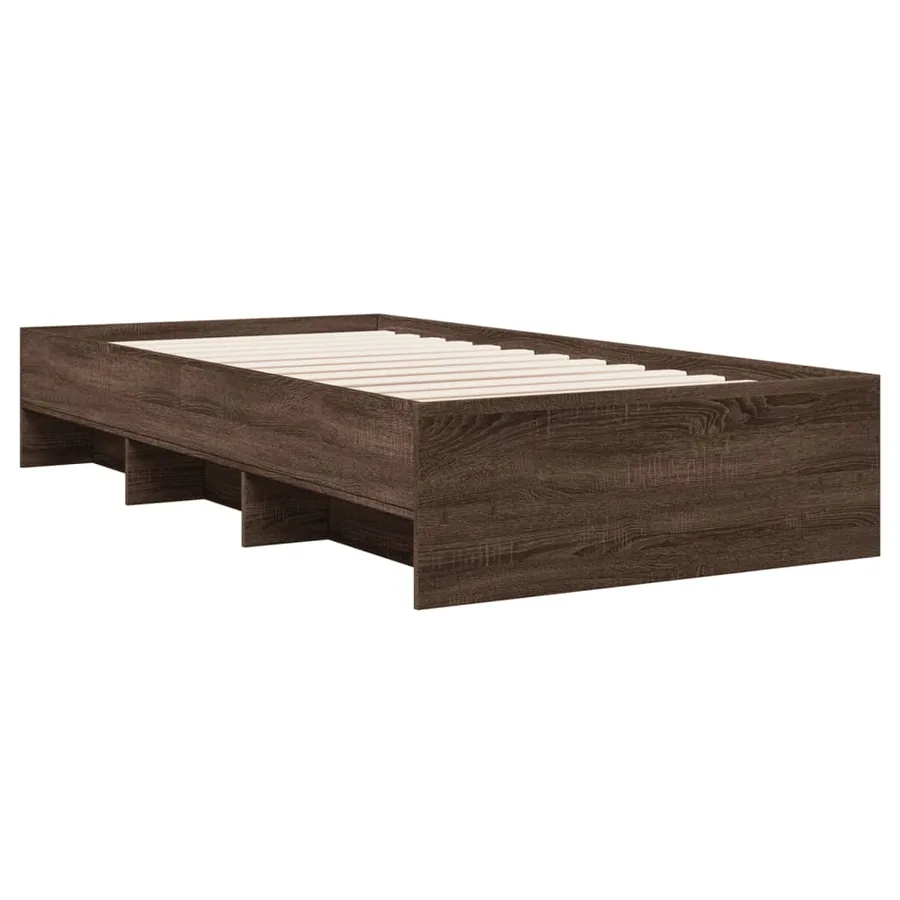 Cadre de lit sans matelas chêne marron 90x190cm bois ingénierie - 7