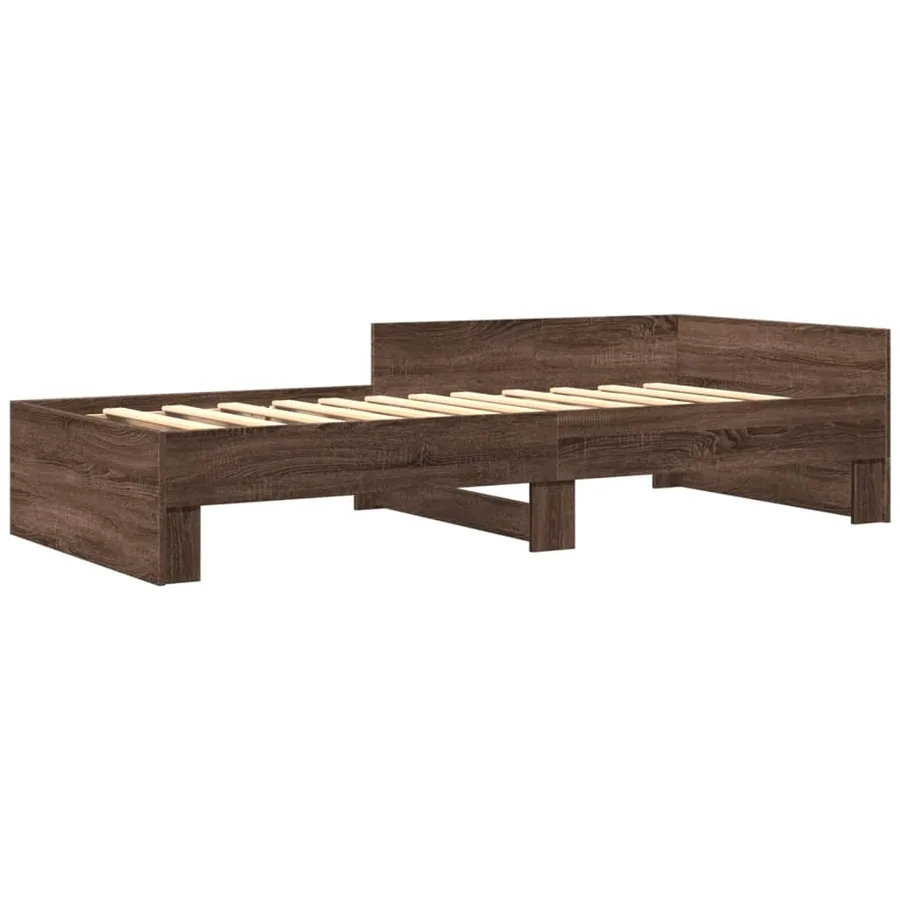 Cadre de lit sans matelas chêne marron 90x190cm bois ingénierie - 3