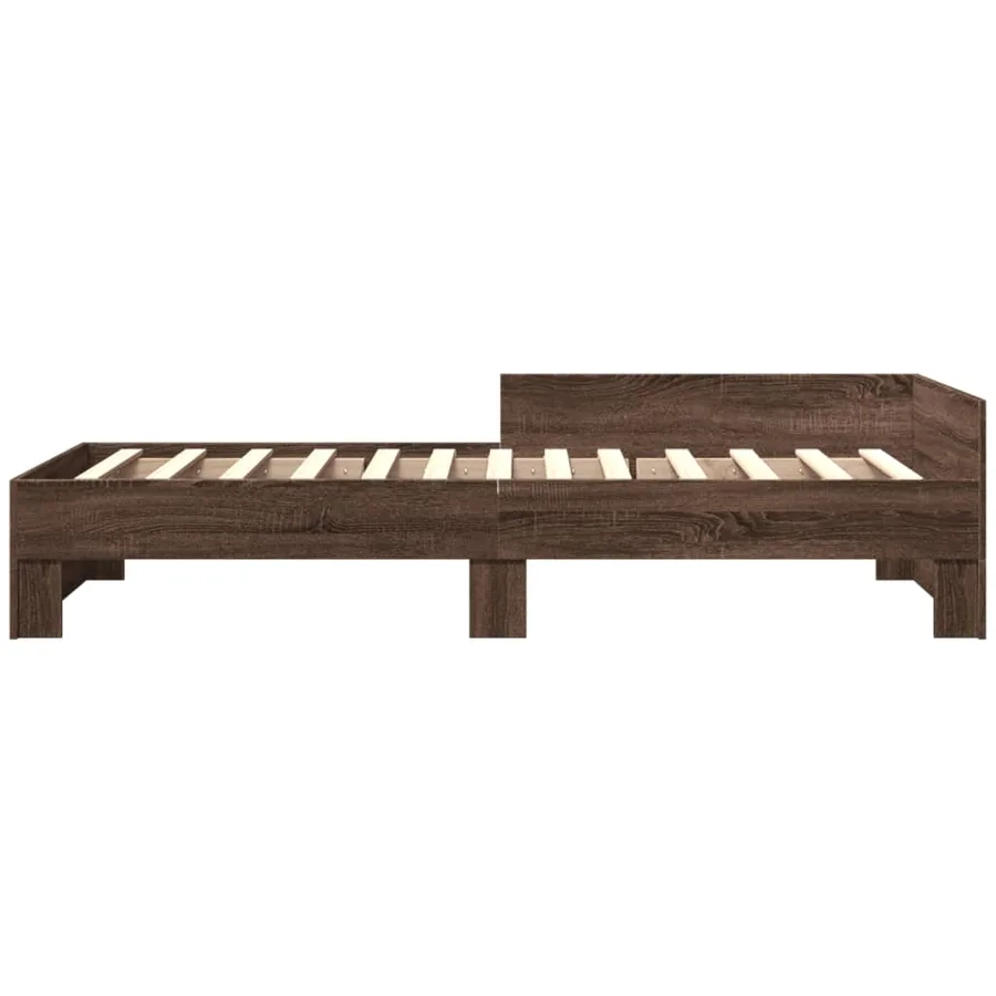 Cadre de lit sans matelas chêne marron 90x190cm bois ingénierie - 4