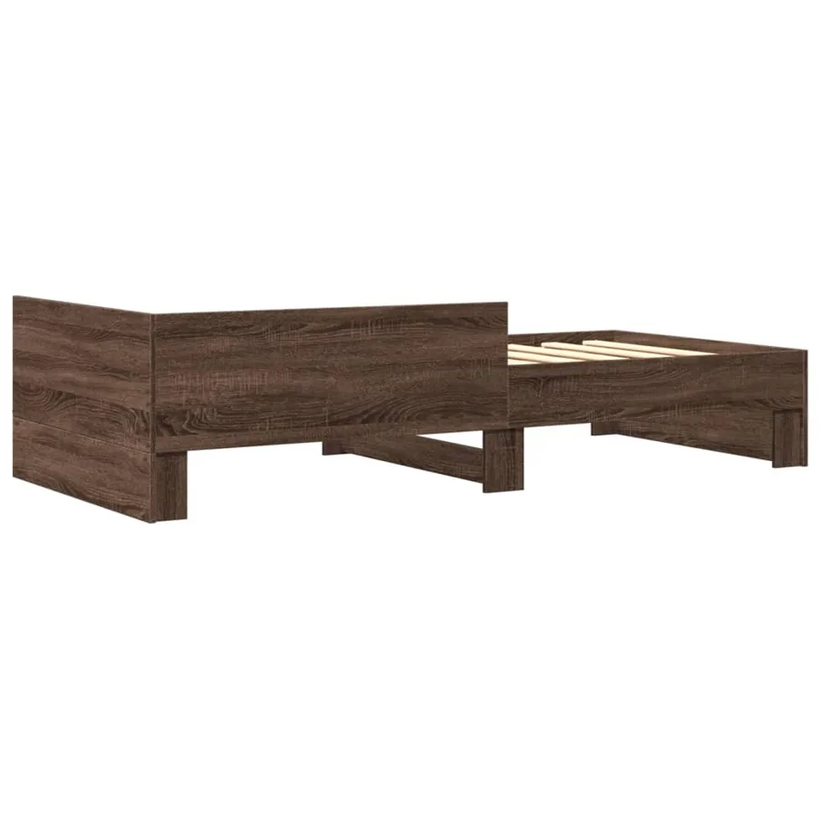 Cadre de lit sans matelas chêne marron 90x190cm bois ingénierie - 6
