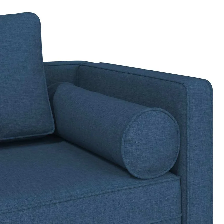 Chaise longue avec coussins bleu tissu - 6