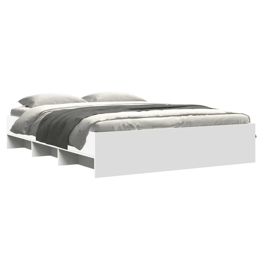 Cadre de lit sans matelas blanc 150x200 cm bois d'ingénierie - 3