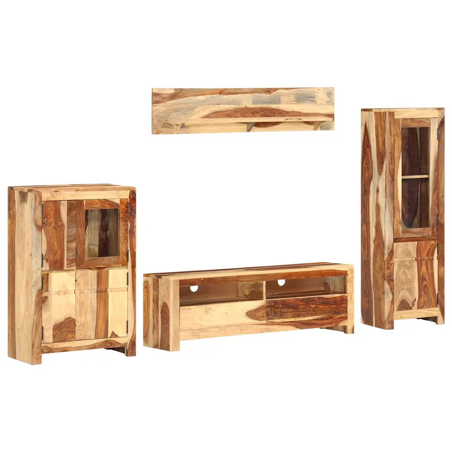 Ensemble de meuble TV avec tiroir Marron 120 x 30 x 39 cm bois - 3