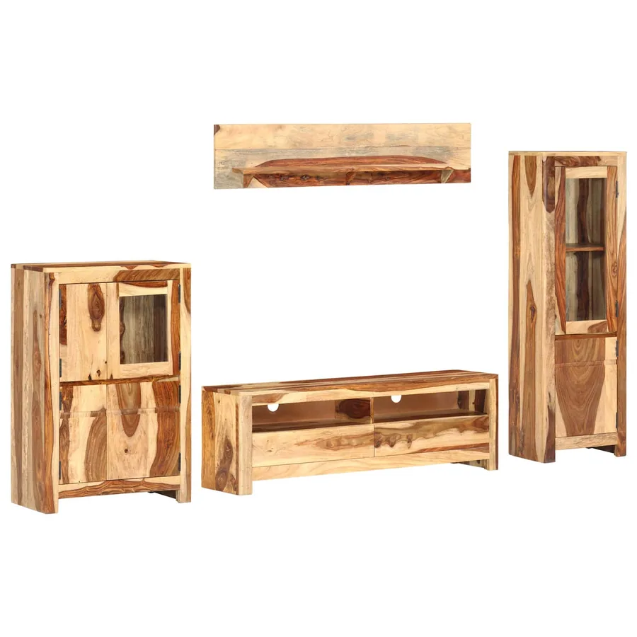 Ensemble de meuble TV avec tiroir Marron 120 x 30 x 39 cm bois - 5
