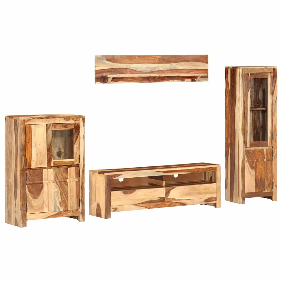 Ensemble de meuble TV avec tiroir Marron 120 x 30 x 39 cm bois - 6