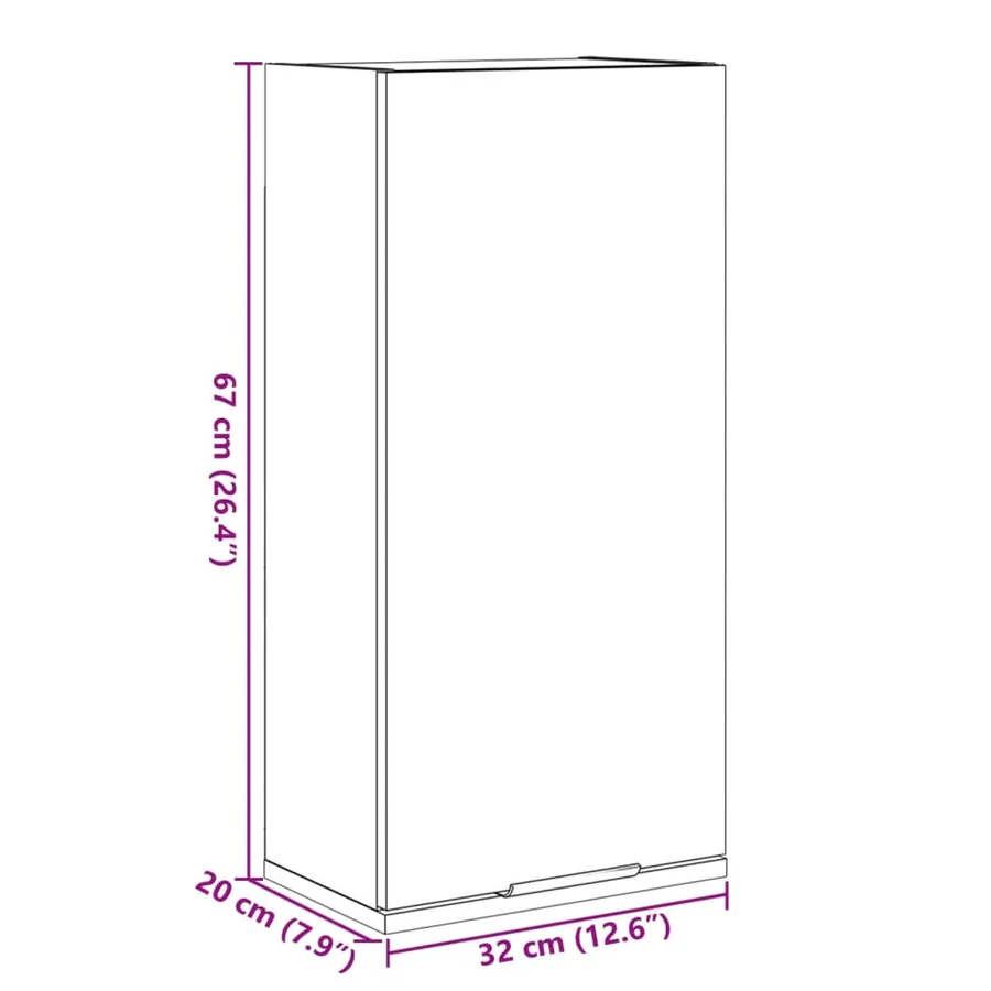 Armoire de salle de bain murale Chêne sonoma 32x20x67 cm - 12