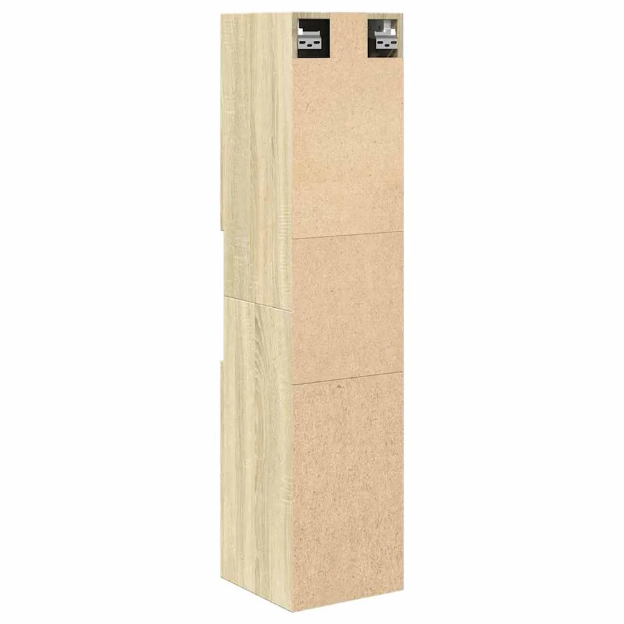 Armoire de salle de bain Chêne sonoma 30x30x130 cm Aggloméré - 8
