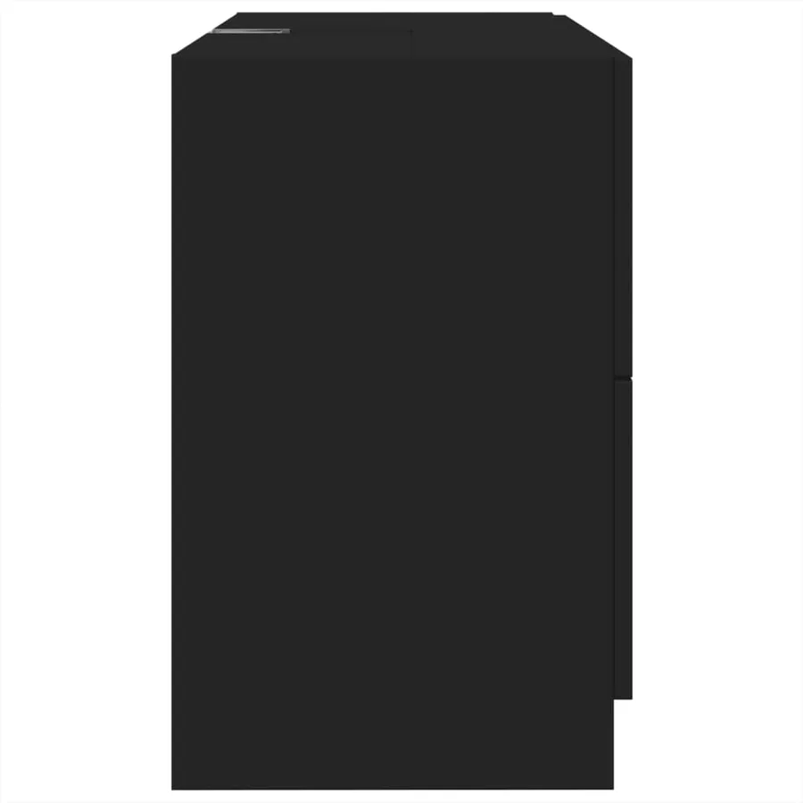 Armoire d'évier noir 78x37x59 cm bois d'ingénierie - 6