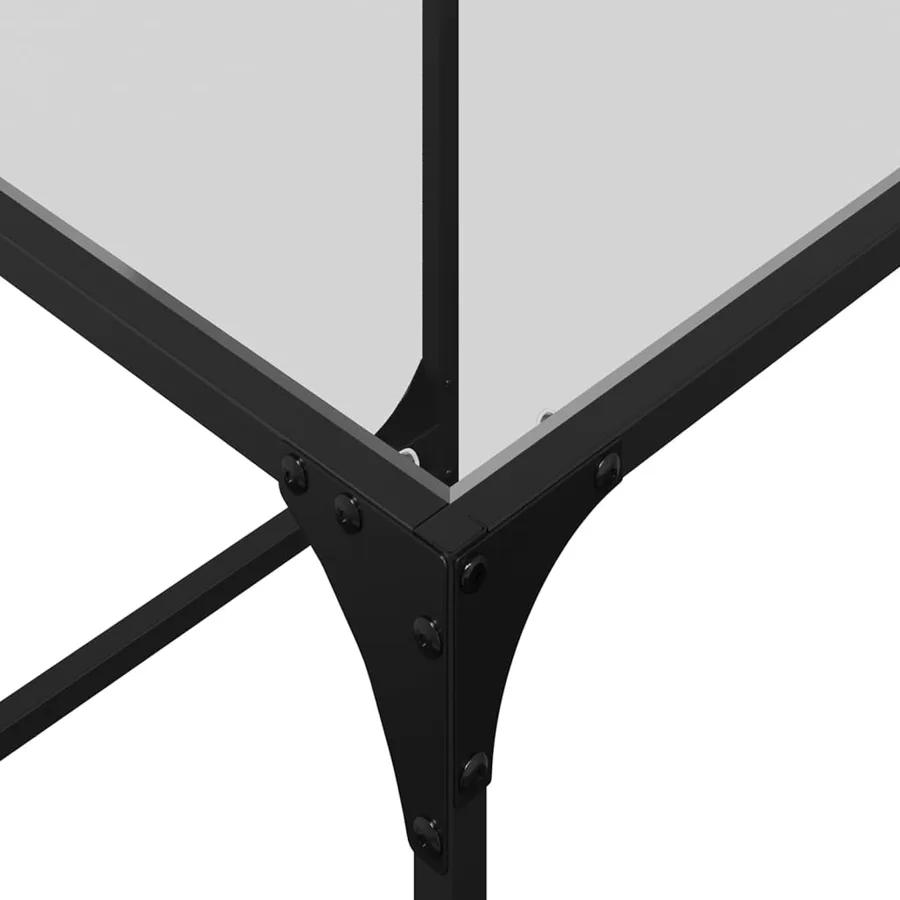 Tables basses gigognes 2 pcs dessus en verre transparent acier - 7
