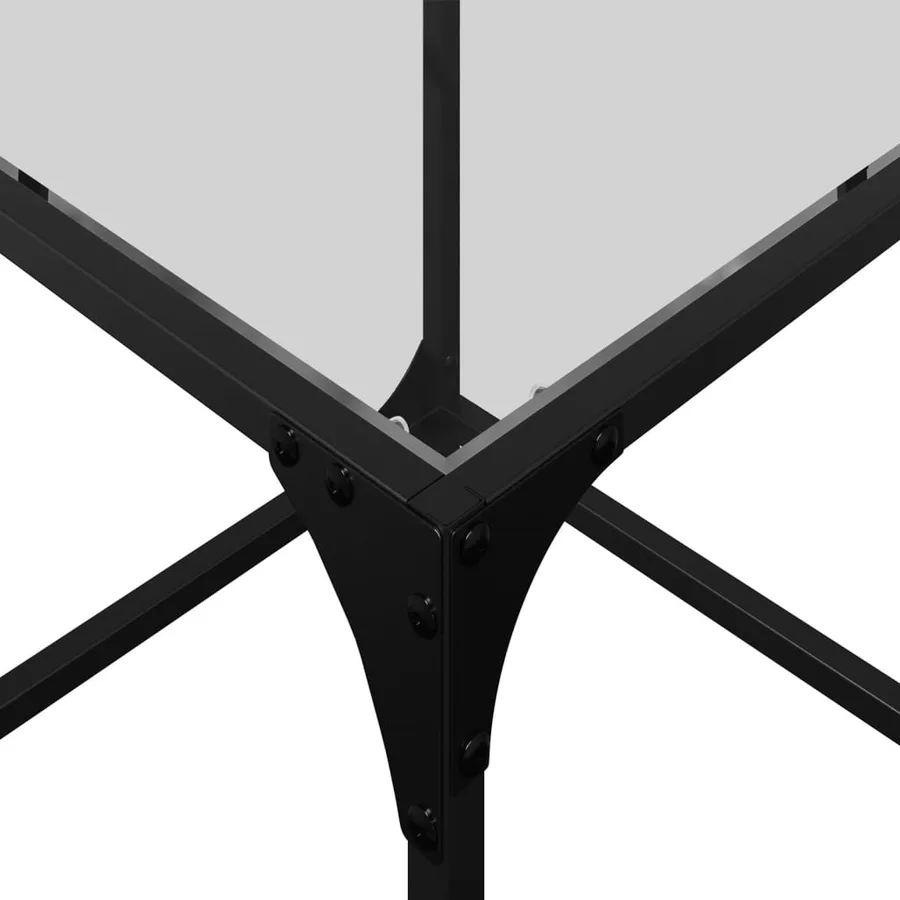 Tables basses gigognes 3 pcs dessus en verre transparent acier - 8