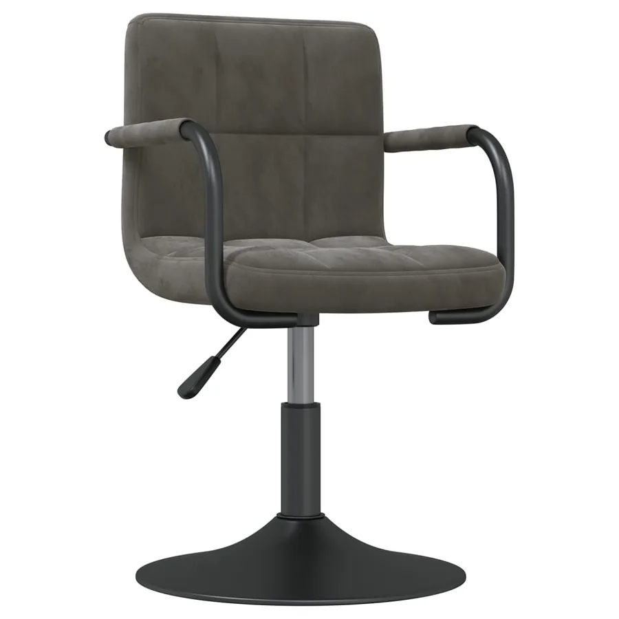 Chaises pivotantes à manger lot de 4 gris foncé velours - 3
