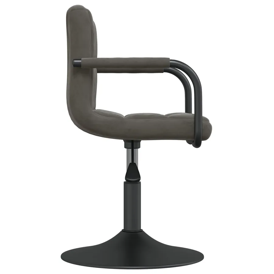Chaises pivotantes à manger lot de 4 gris foncé velours - 5