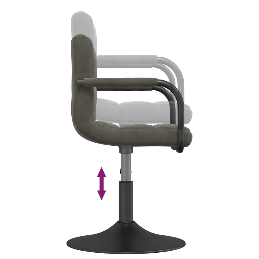 Chaises pivotantes à manger lot de 4 gris foncé velours - 7
