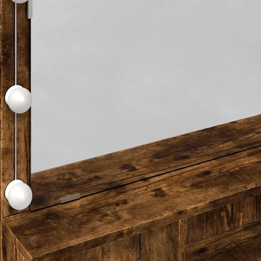 Coiffeuse avec LED chêne fumé 80x41x134,5 cm - 12