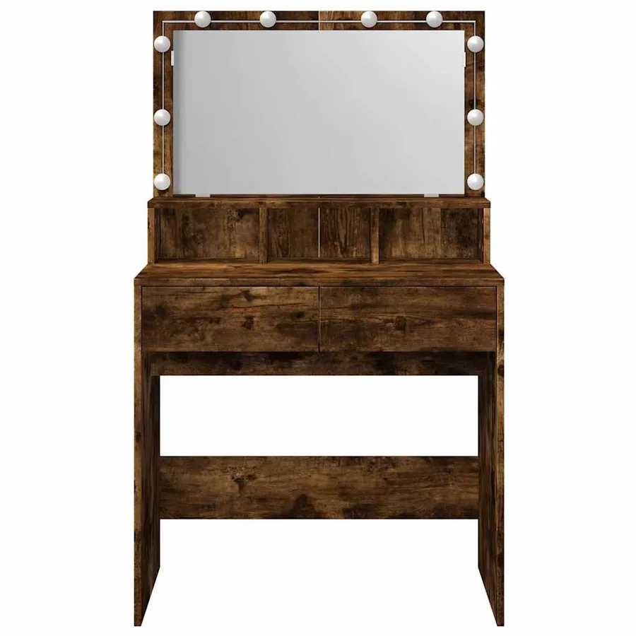 Coiffeuse avec LED chêne fumé 80x41x134,5 cm - 5