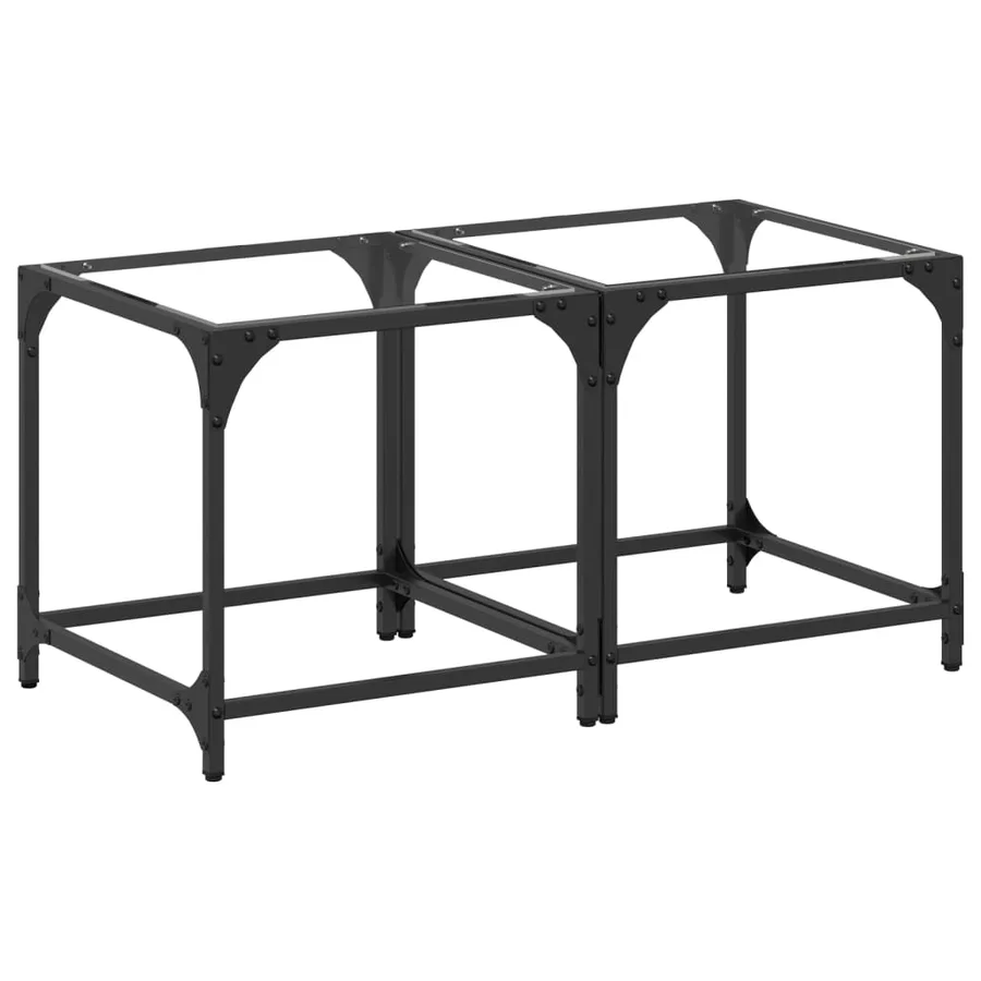 Tables basses avec dessus en verre transparent 2 pcs acier - 2