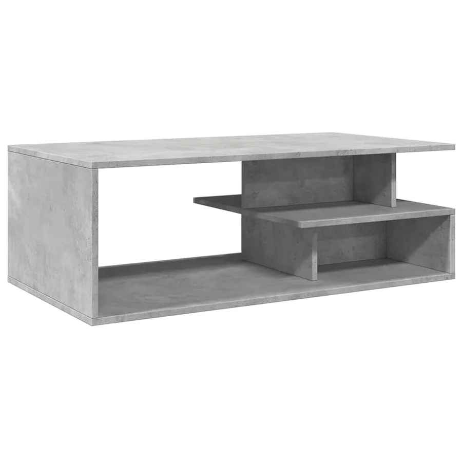 Table basse gris béton 102x55x35 cm bois d'ingénierie - 2