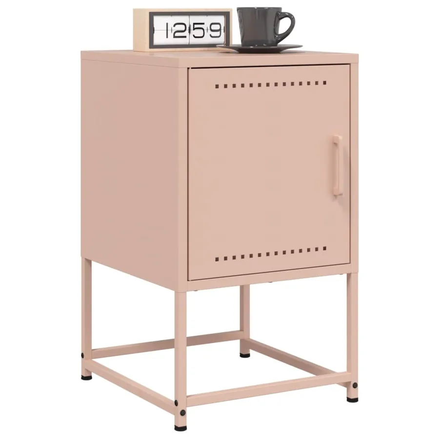 Tables de chevet 2 pcs rose 36x39x60,5 cm acier