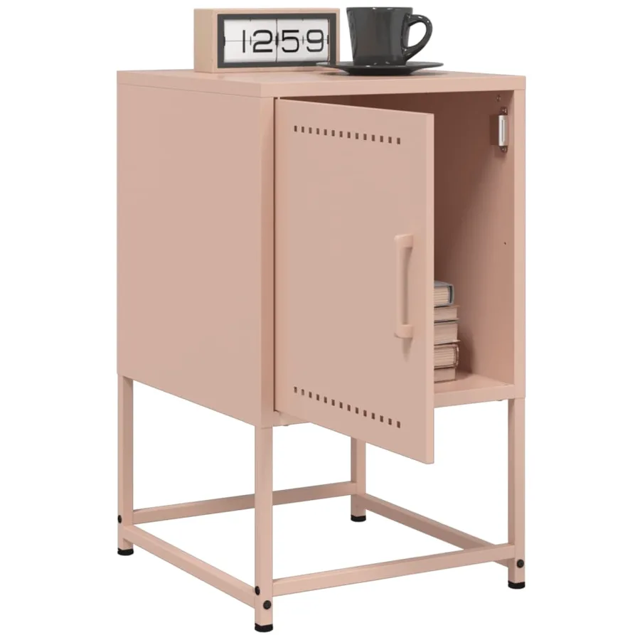 Tables de chevet 2 pcs rose 36x39x60,5 cm acier - 4