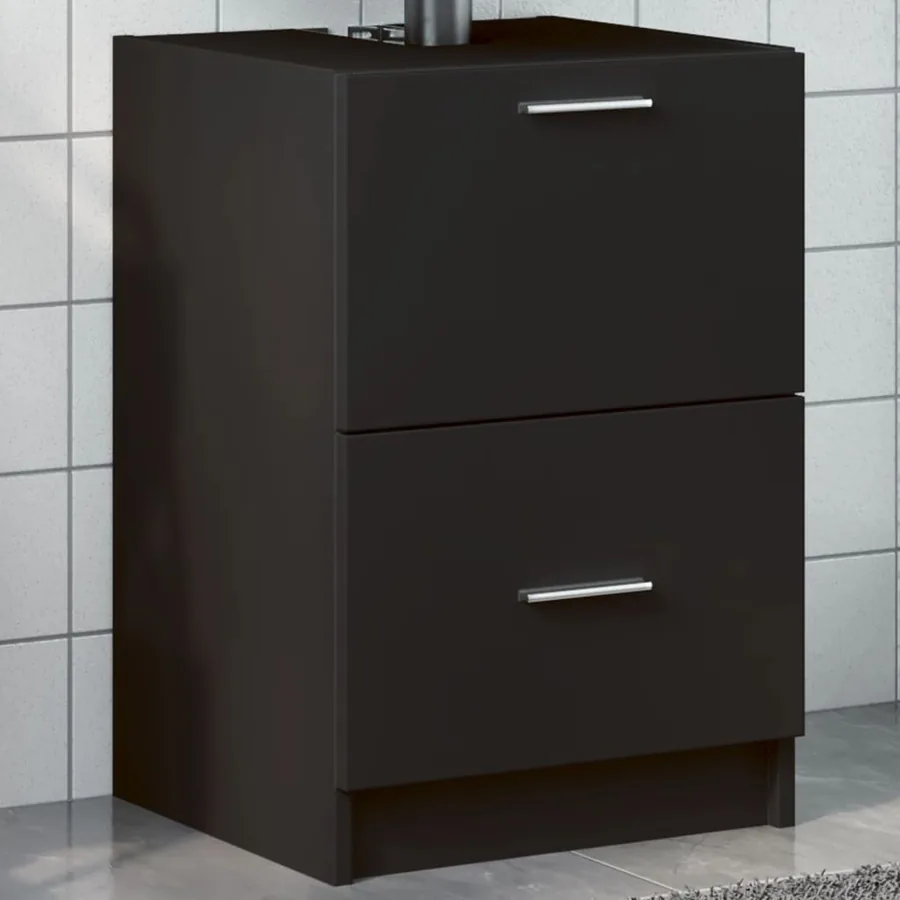 Armoire d'évier noir 40x37x59 cm bois d'ingénierie