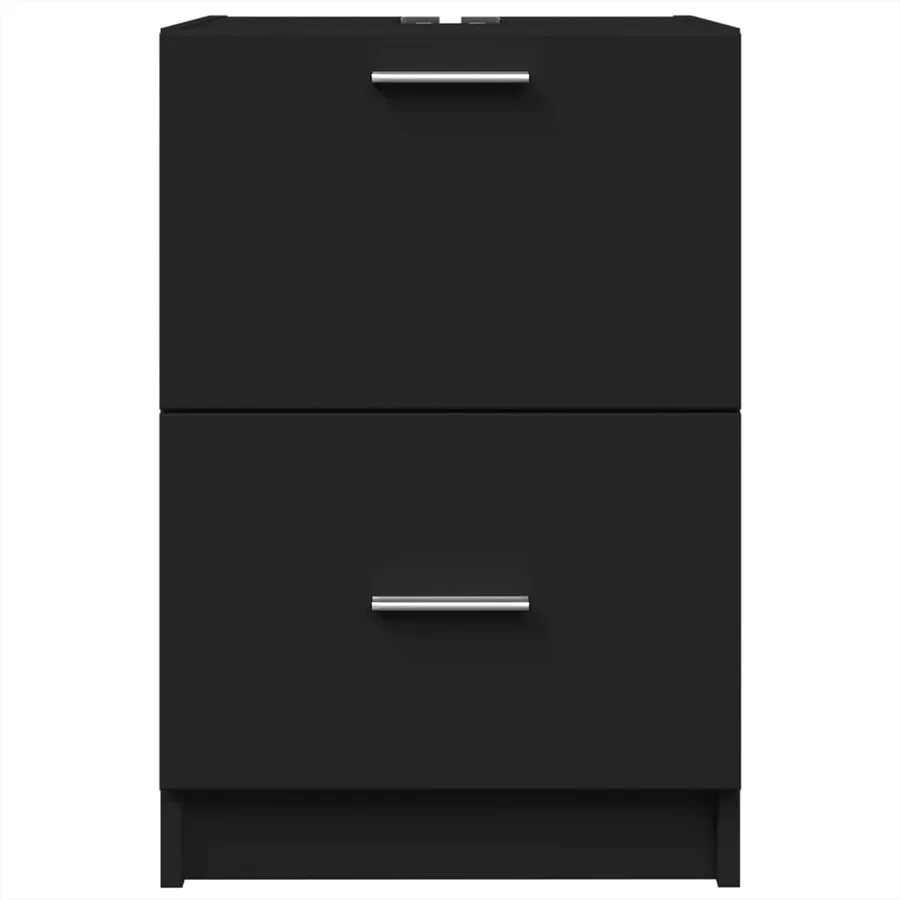Armoire d'évier noir 40x37x59 cm bois d'ingénierie - 4
