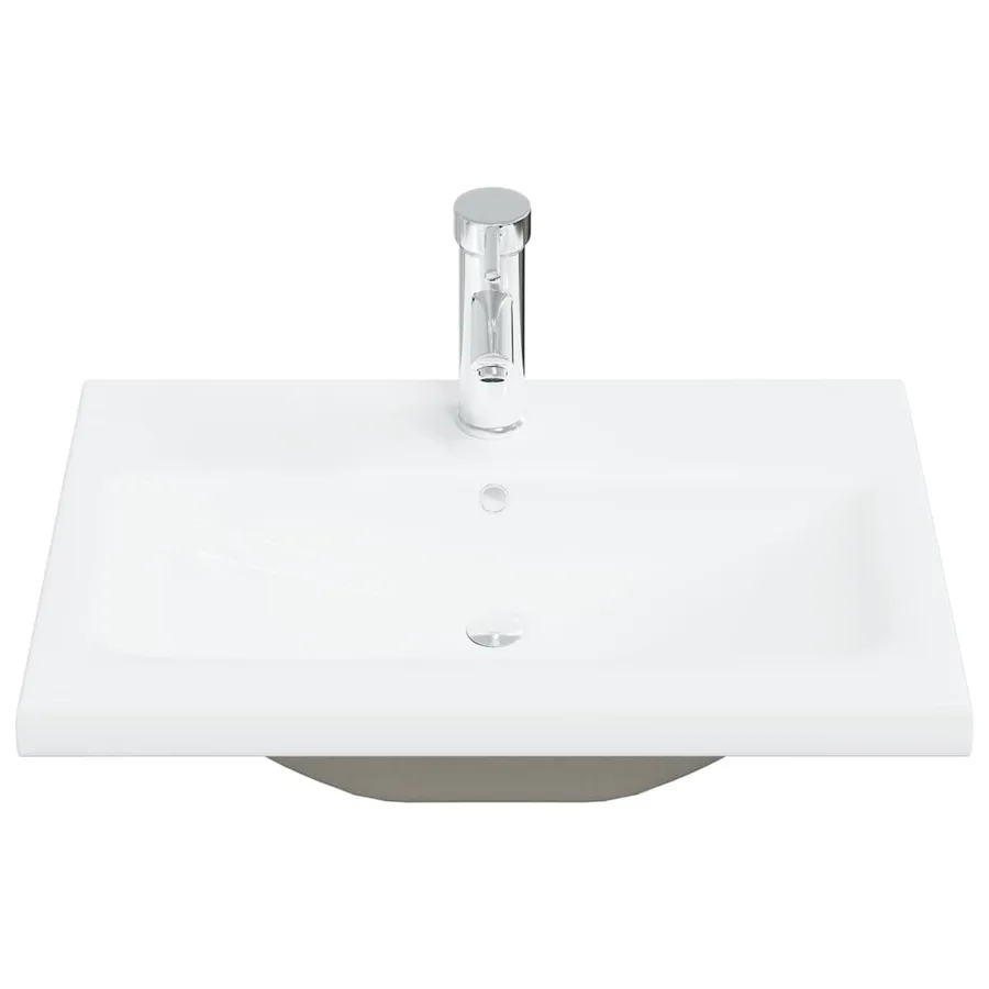 Ensemble de meubles de bain 2pcs céramique et bois d'ingénierie - 7