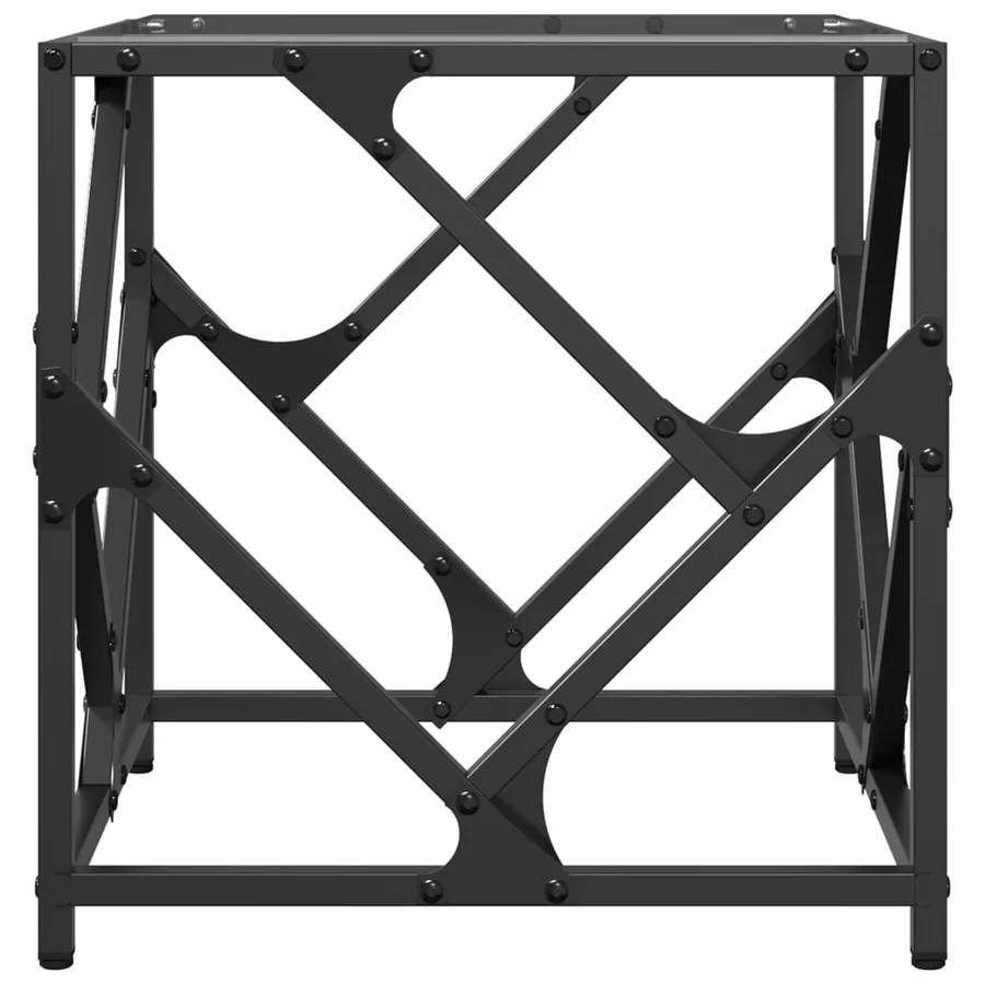 Table basse avec dessus en verre transparent 40x40x41 cm acier - 4
