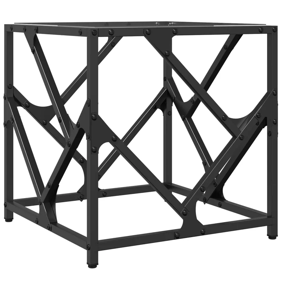 Table basse avec dessus en verre transparent 40x40x41 cm acier - 6