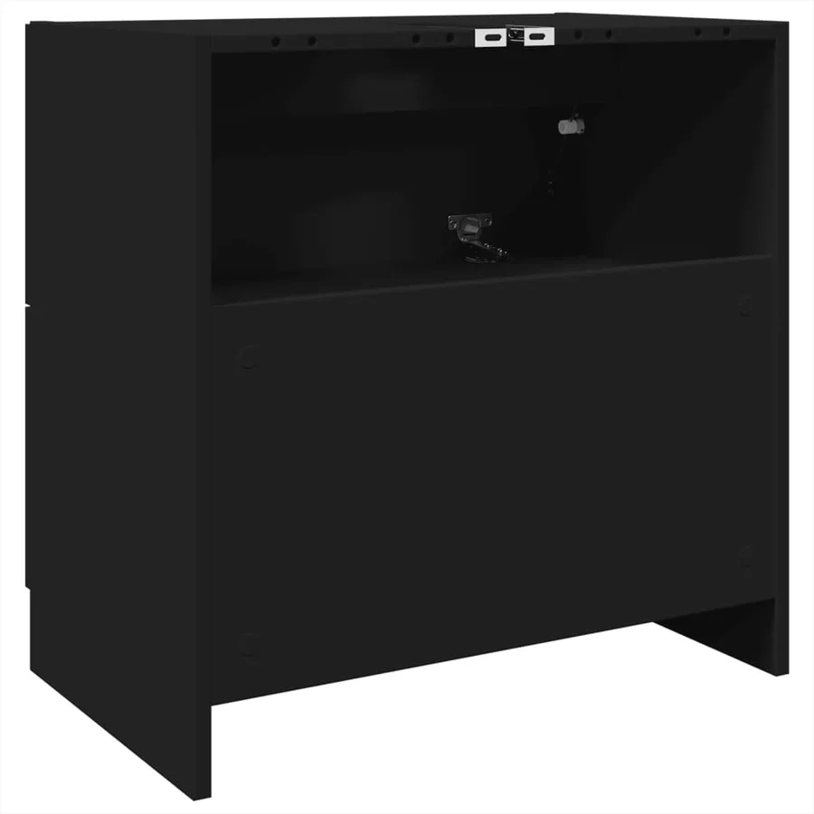 Armoire d'évier noir 59x37x59 cm bois d'ingénierie - 7