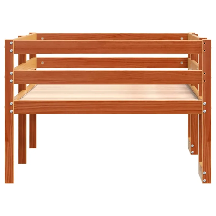 Cadre de lit pour enfants sans matelas cire marron 80x200 cm - 6