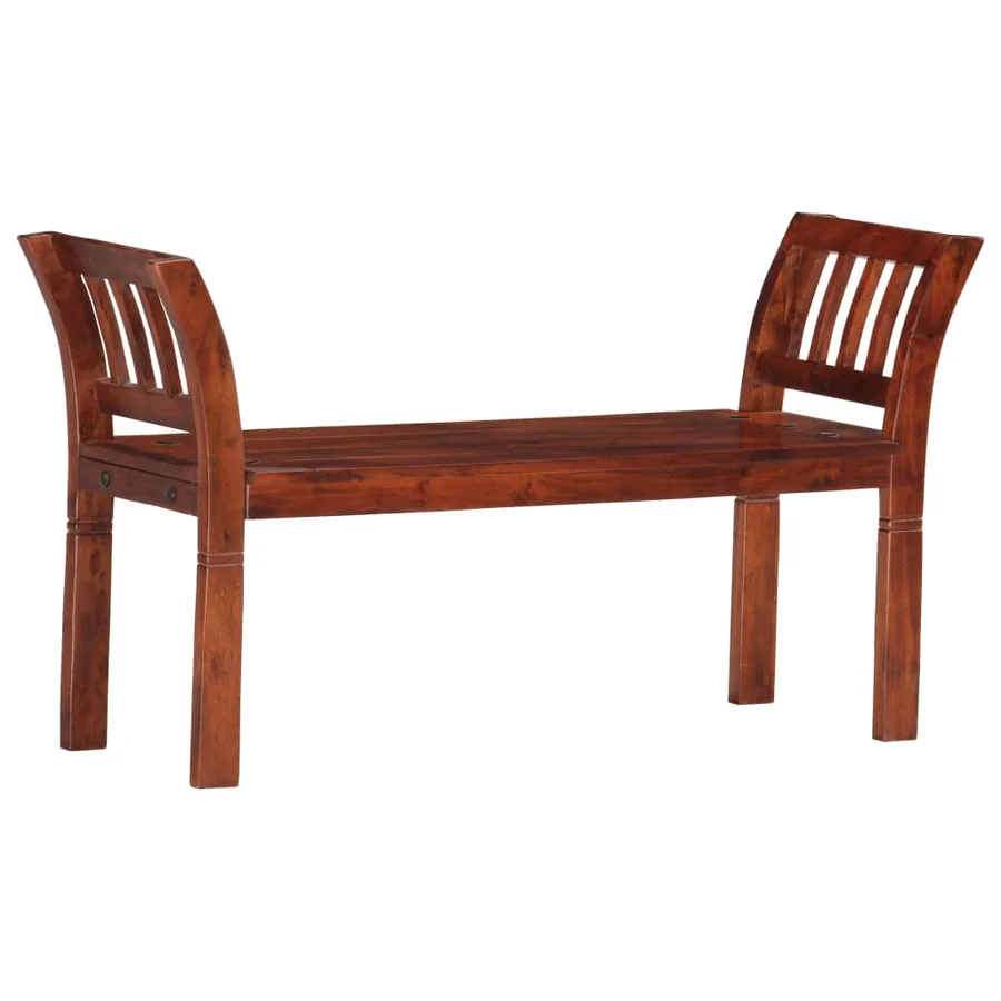 Banc 111 cm Bois d'acacia solide - 9