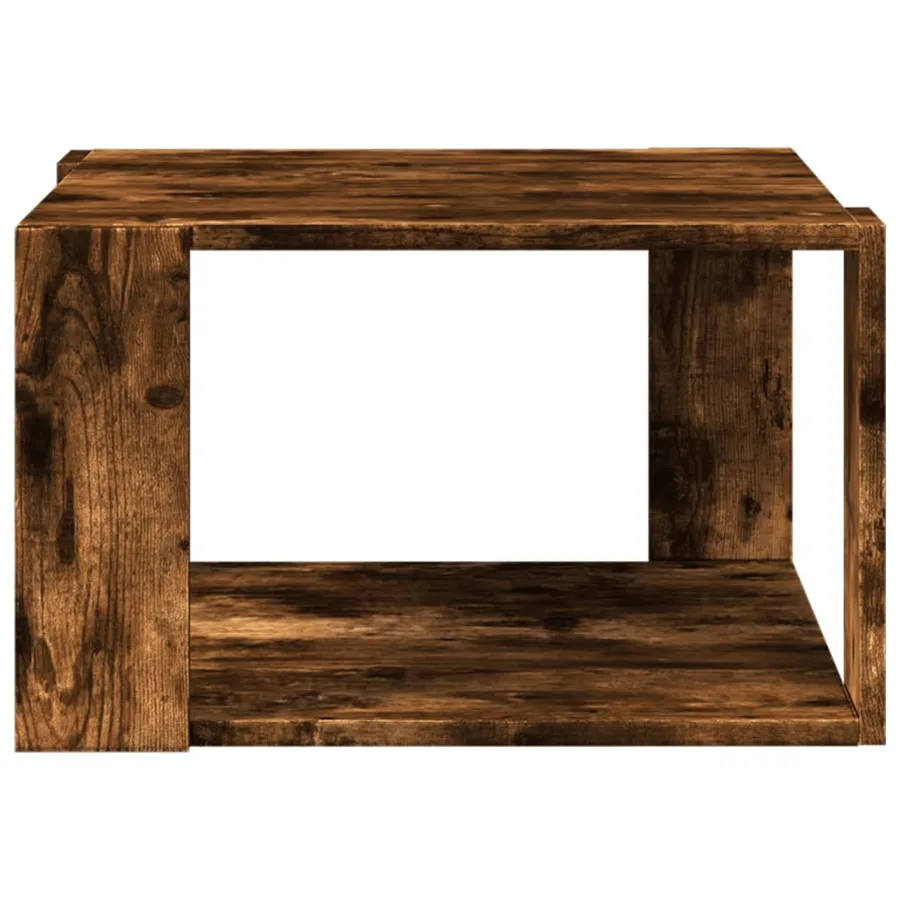 Table basse chêne fumé 51,5x51,5x30 cm bois d'ingénierie - 4