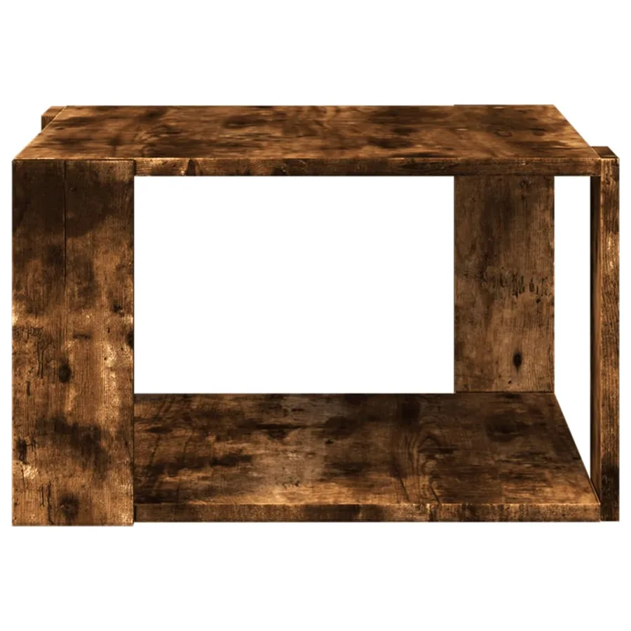 Table basse chêne fumé 51,5x51,5x30 cm bois d'ingénierie - 5