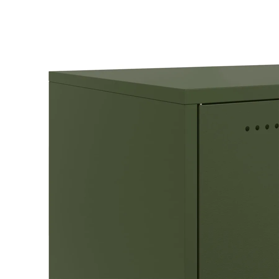 Meuble TV vert olive 100,5x39x43,5 cm acier - 11