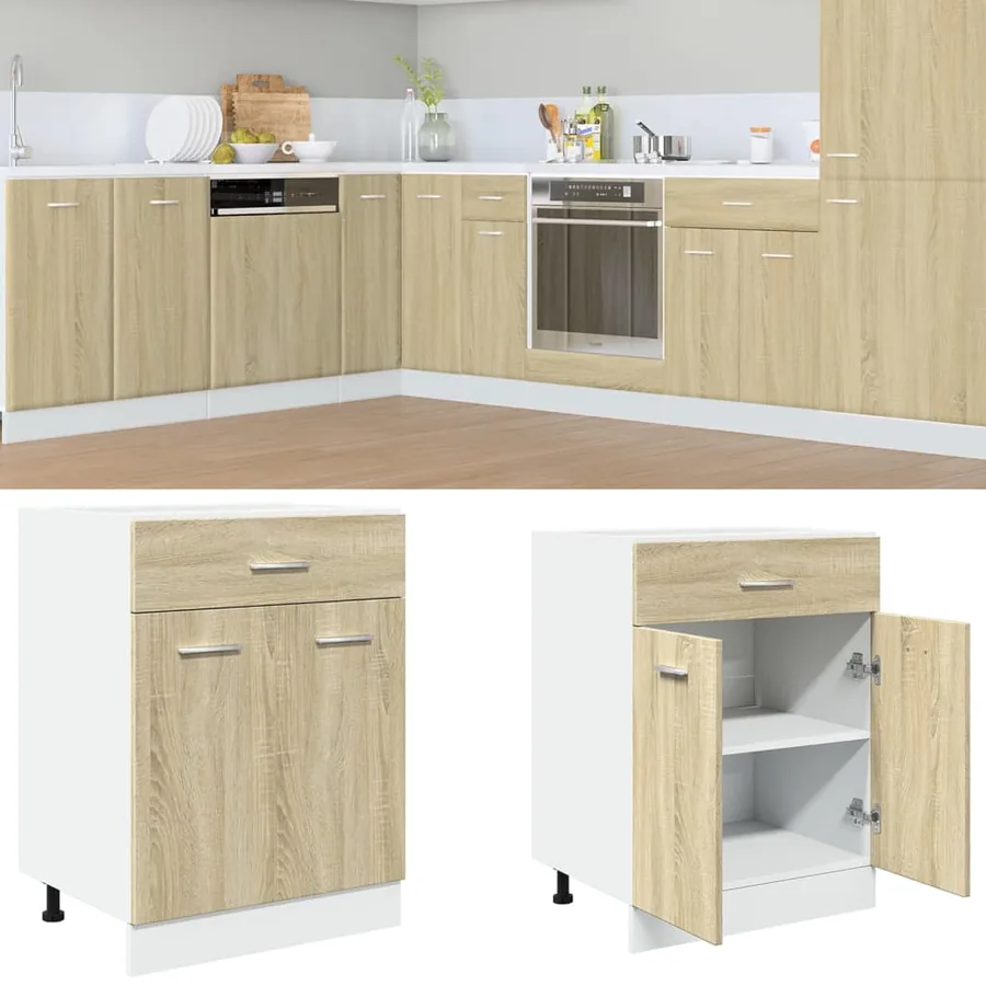 Armoire à tiroirs "Lyon" Chêne Sonoma 60 x 46 x 81,5 cm Bois d'ingénierie