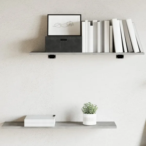 Panneaux de bibliothèque 4 pcs Gris béton 80x20x1,5cm Aggloméré