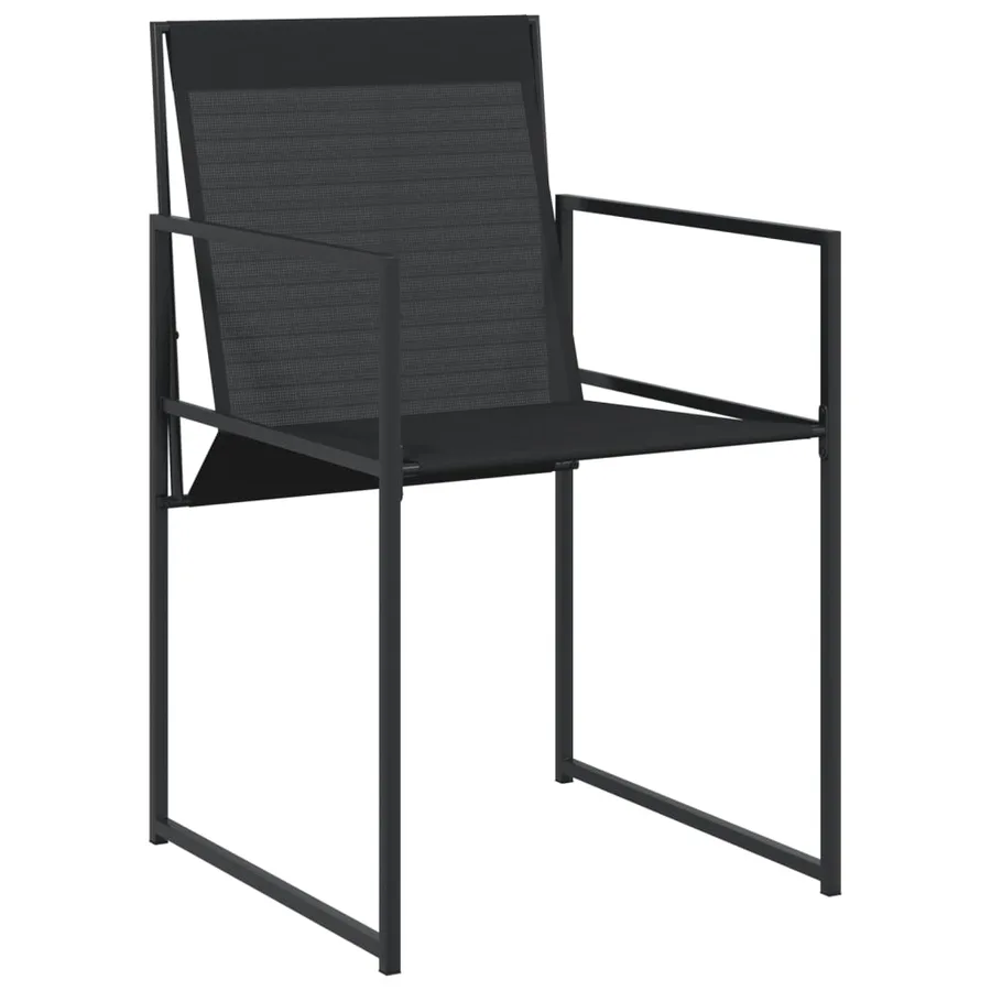 Ensemble à manger de jardin 9 pcs noir textilène - 4